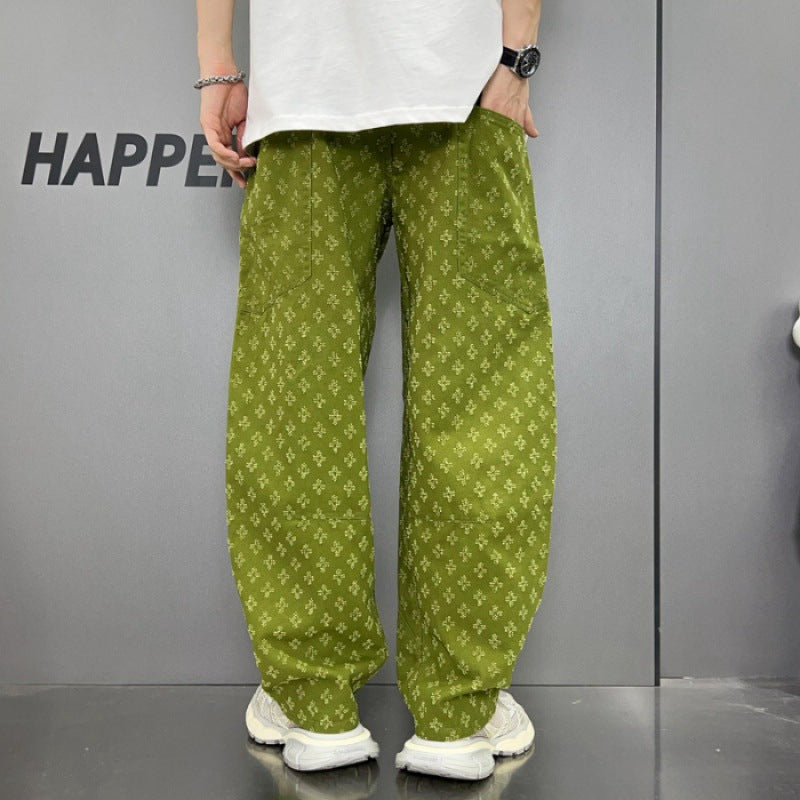 Loose Straight Washed Denim Large Pocket Pants Trendy - Lootquake