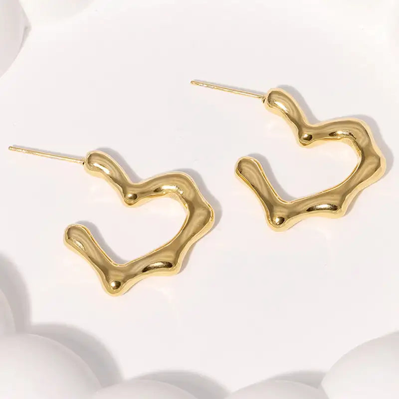 Simple Temperament Stainless Steel Studs 18K Gold Plating Does Not Fade - Lootquake