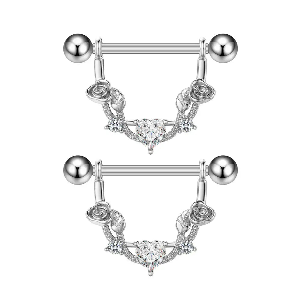 Fashion Zircon Adhesive Nail Piercing Jewelry - Lootquake