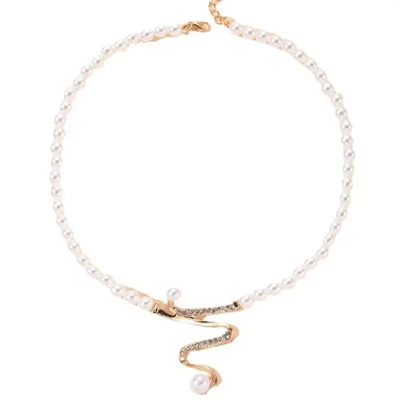 Fashion Personality Deep V Clavicle Pearl Pendant Suit - Lootquake