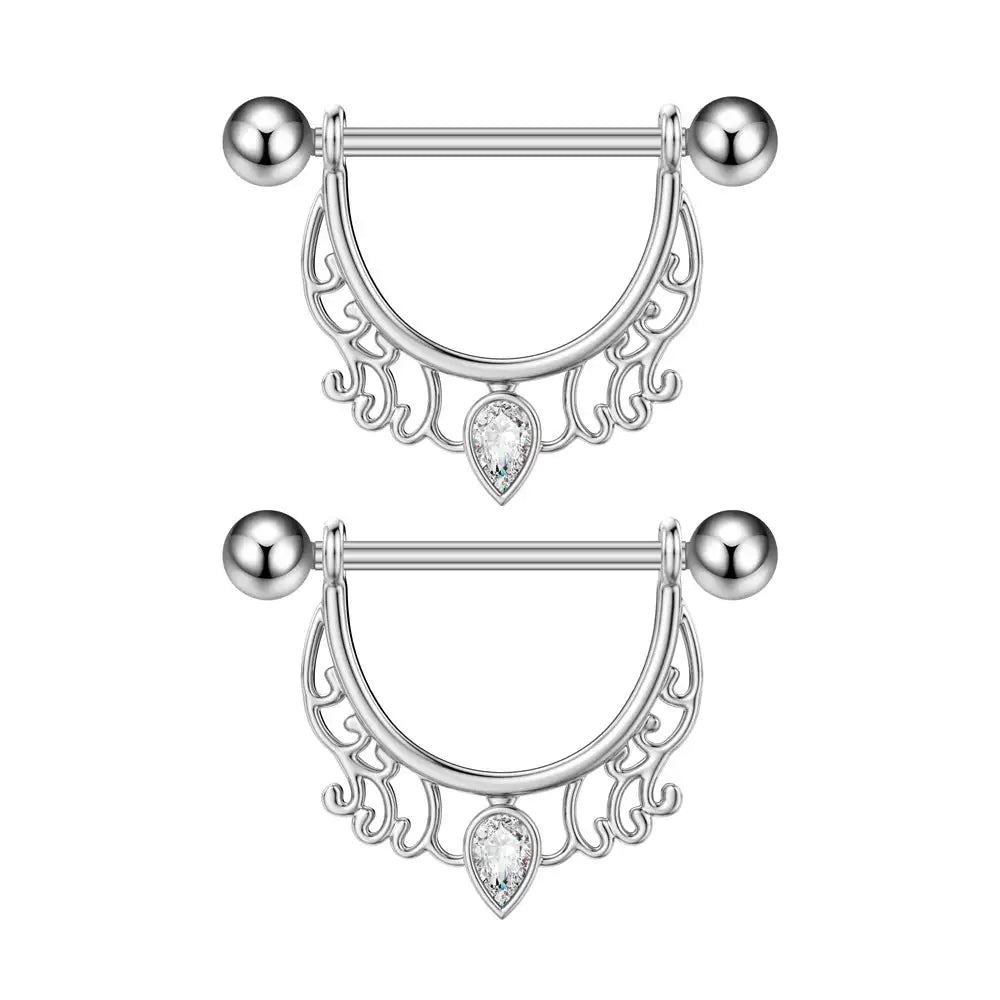 Fashion Zircon Adhesive Nail Piercing Jewelry - Lootquake