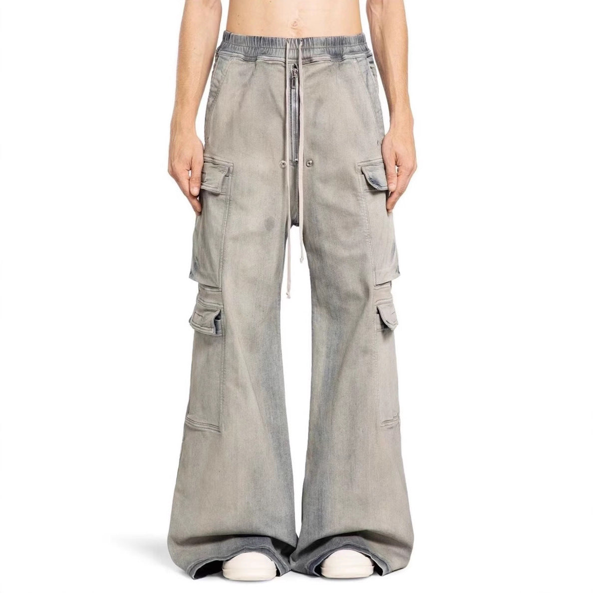 High Street RO Style Multi-pocket Workwear Mop Jeans - Lootquake