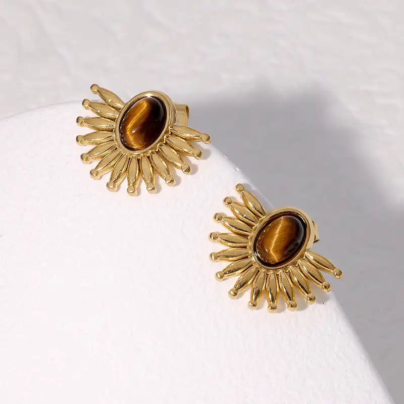 Simple Temperament Stainless Steel Studs 18K Gold Plating Does Not Fade