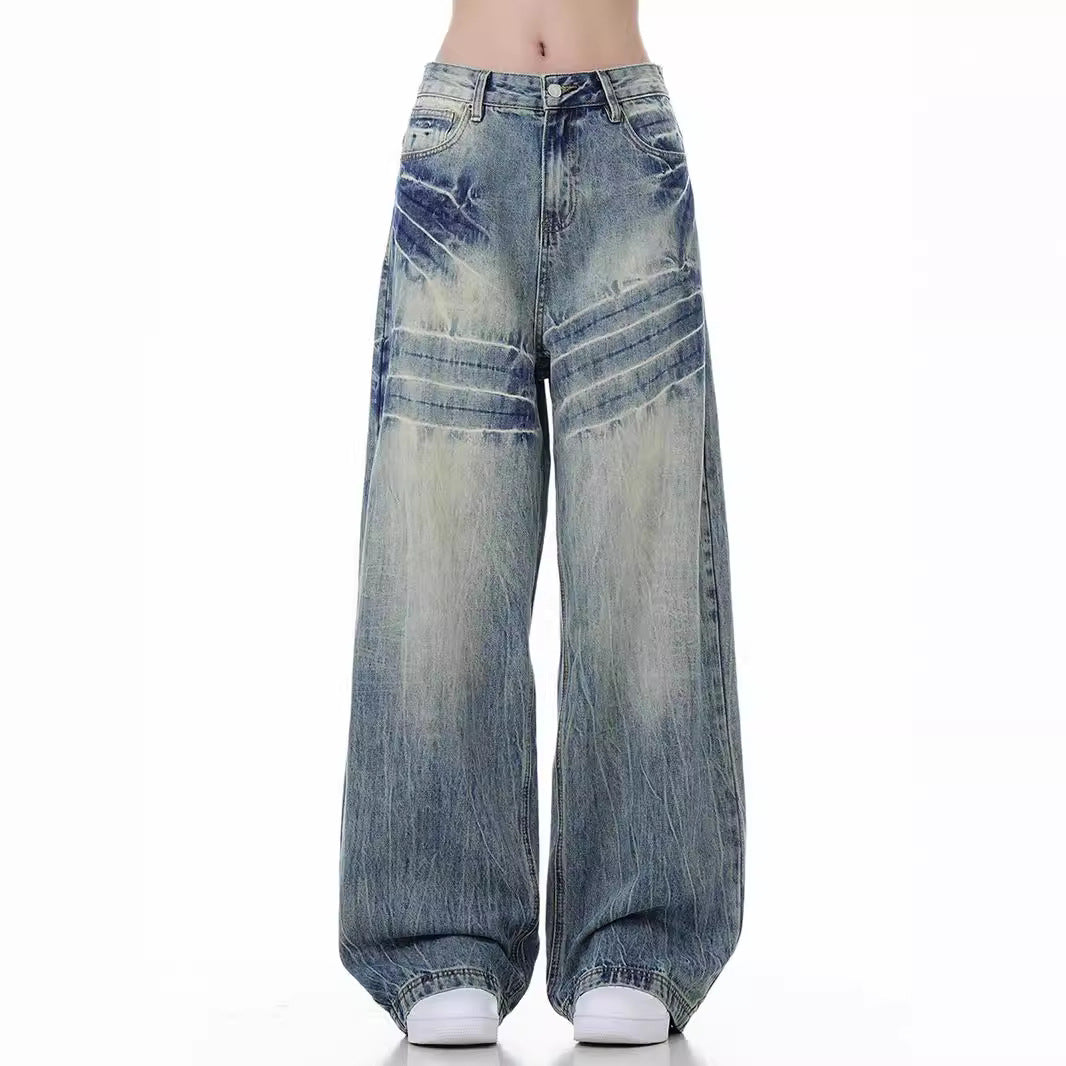 Loose Wide Leg Jeans American High Street - Lootquake