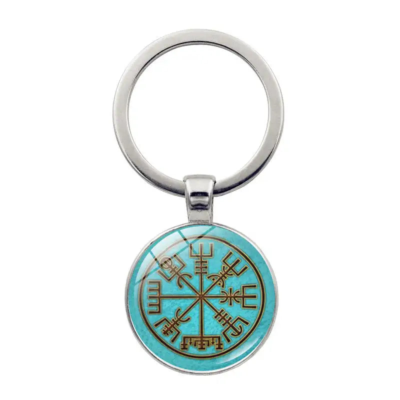 Nordic Viking Compass Pattern Keychain Pendant - Lootquake