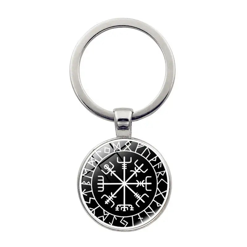 Nordic Viking Compass Pattern Keychain Pendant - Lootquake