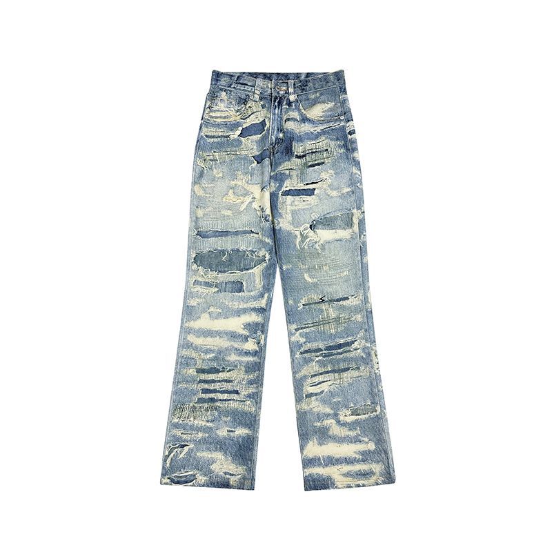 American Street Fashion Ripped Cool Loose Denim Trousers - Lootquake