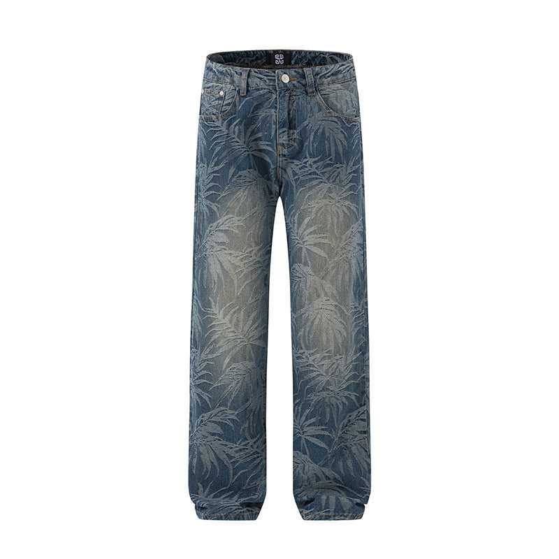 Men's Loose Straight Hawaii Beach Printing Wide Leg Pants - Lootquake