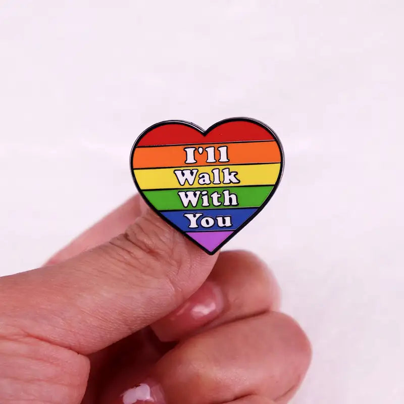 Colored Loving Heart Brooch Popular Badge Gift - Lootquake