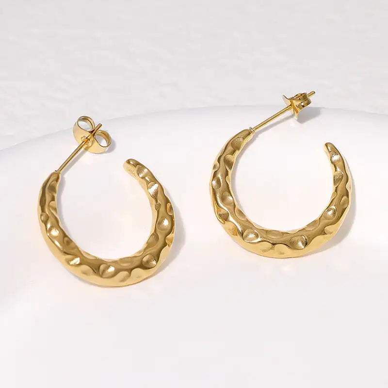 Simple Temperament Stainless Steel Studs 18K Gold Plating Does Not Fade - Lootquake