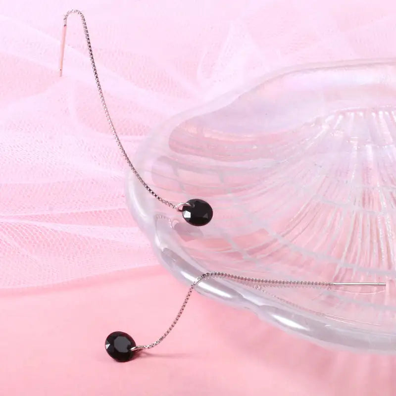 S925 Silver Crystal Zircon Earrings Love Red Diamond - Lootquake