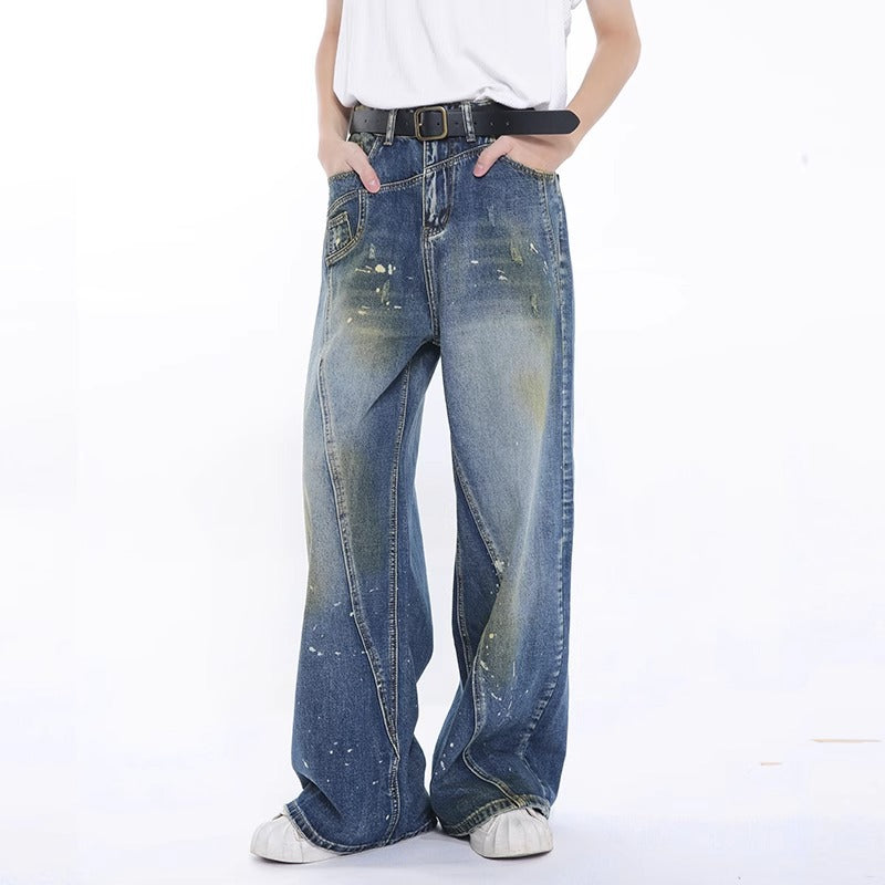 Fashion Brand Personalized Three-dimensional Cut Stitching Jeans Men - Lootquake
