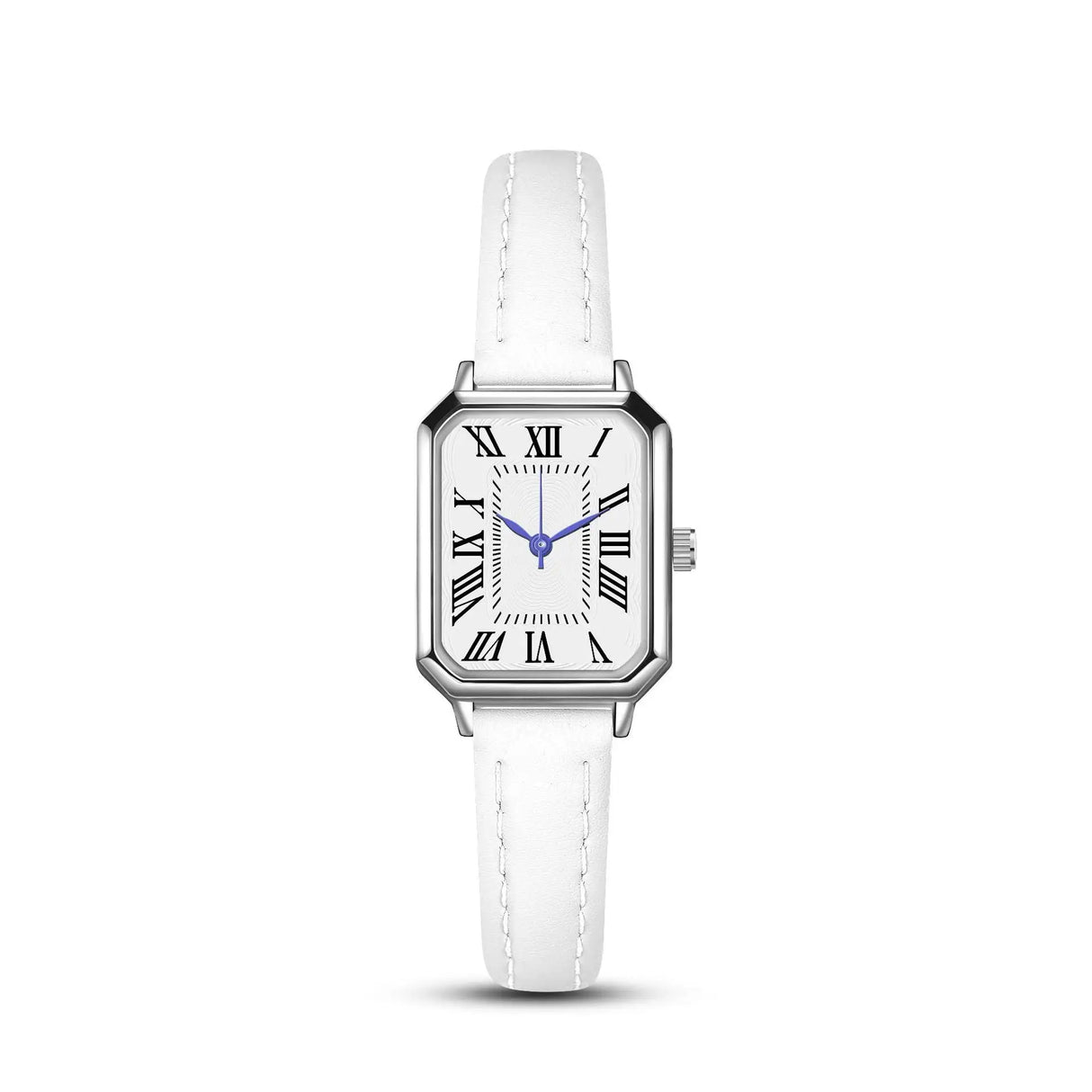 Artistic Silver Case Square Thin Strap Roman Women's Quartz Watch - Lootquake