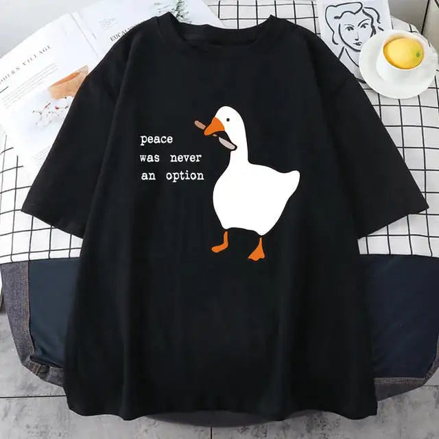 Summer Pure Cotton Cartoon Duck Men's Fashion T-shirt - Lootquake