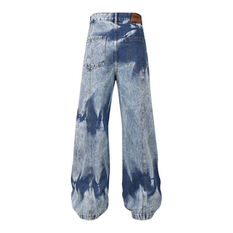 Washed Multi-pocket Design Straight Men's Jeans - Lootquake
