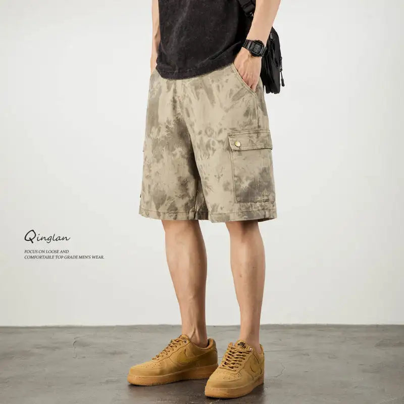 Men's Loose Desert Camouflage Denim Shorts - Lootquake