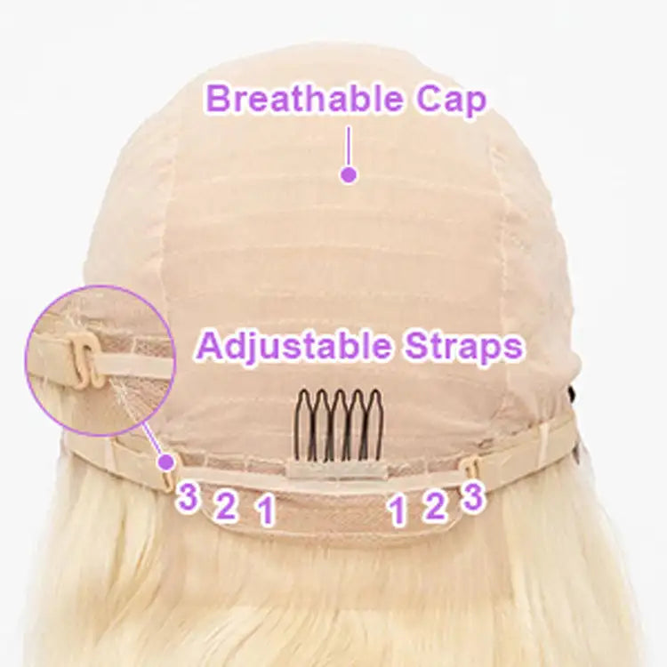 Former LACE Head Cap LACE FRONTAL WIG13x4 Straight 613 BLONDE Straight Hair - Lootquake