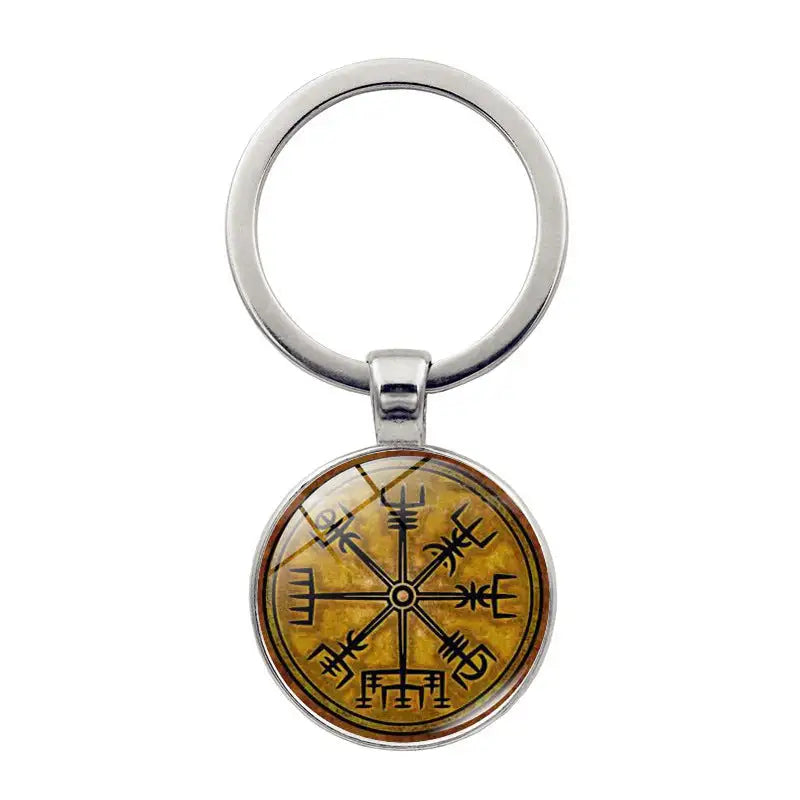 Nordic Viking Compass Pattern Keychain Pendant - Lootquake