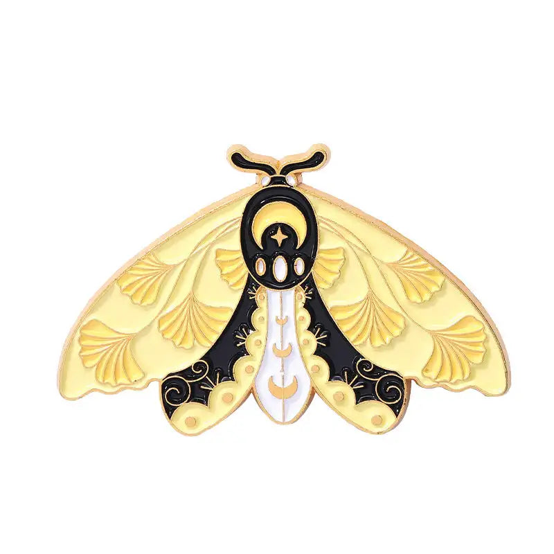 Cartoon Cute Moth Butterfly Insect Golden M Badge Biology Subject Student Bag Ornament Brooch Accessories - Lootquake