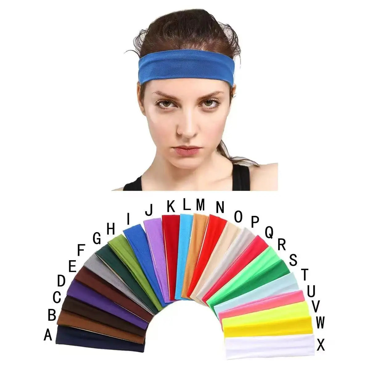 European And American Hot Solid Color Hair Band High Elastic Sports - Lootquake