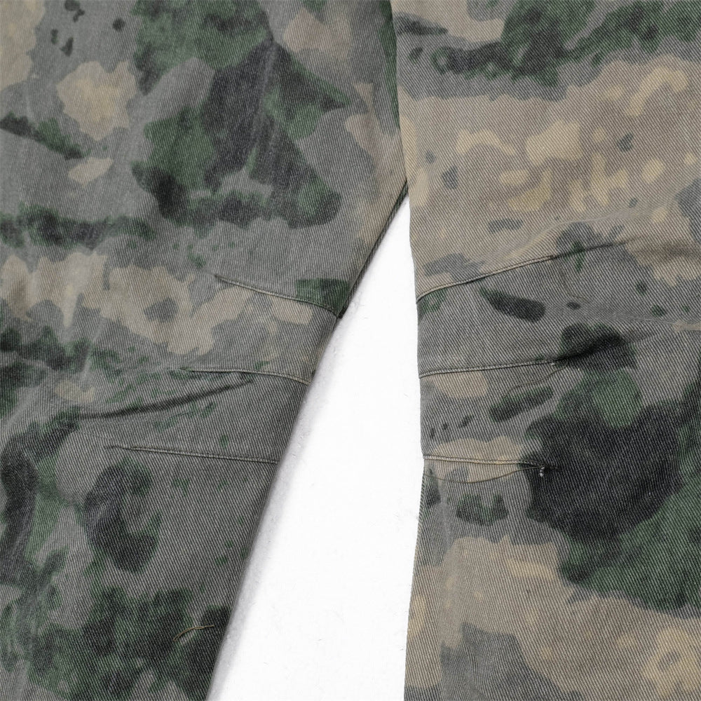 Dimensional Patch Pocket Wide Leg Tie-dye Camouflage Large Pocket Overalls Men - Lootquake