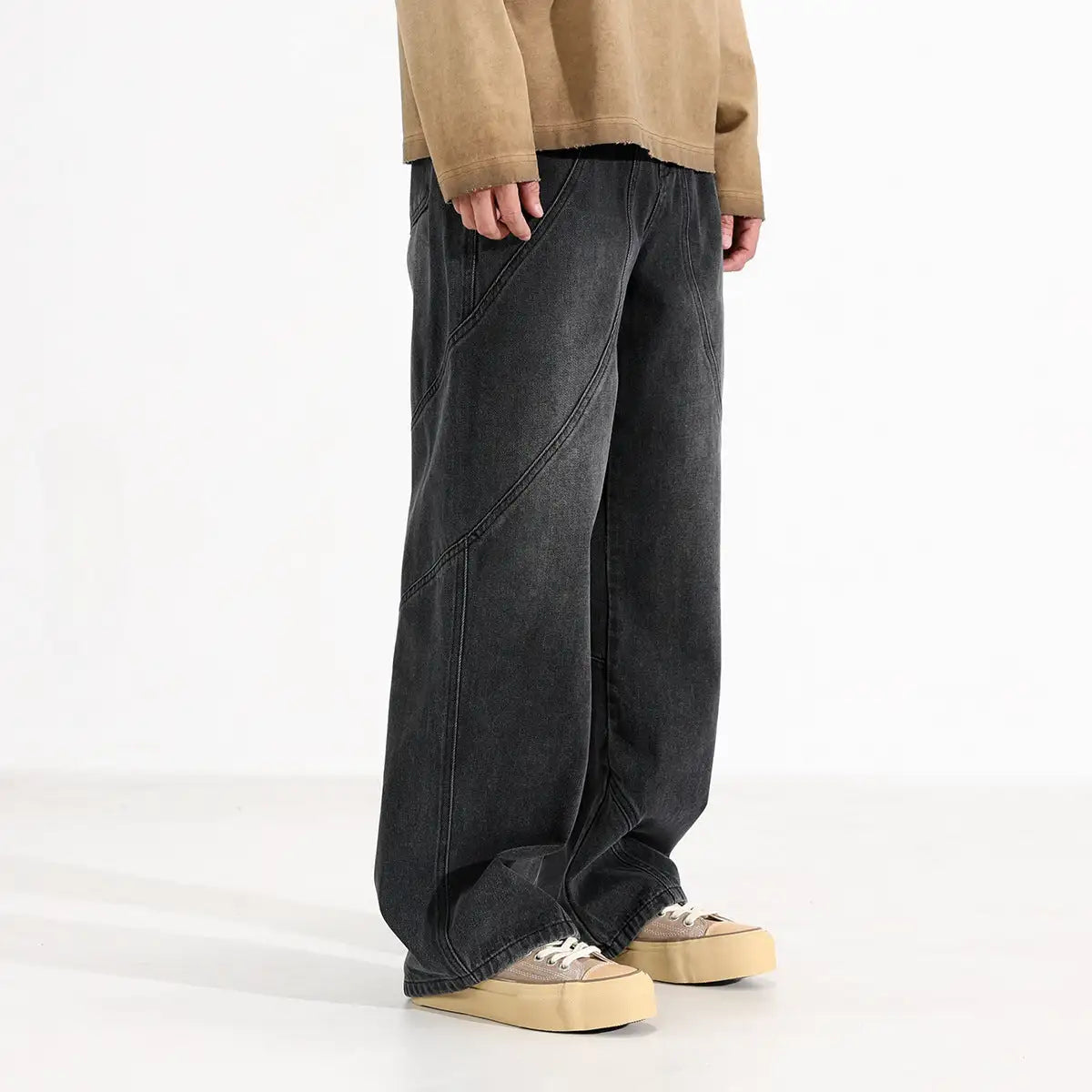 Trendy Washed Old Straight-leg Wide-leg Pants - Lootquake