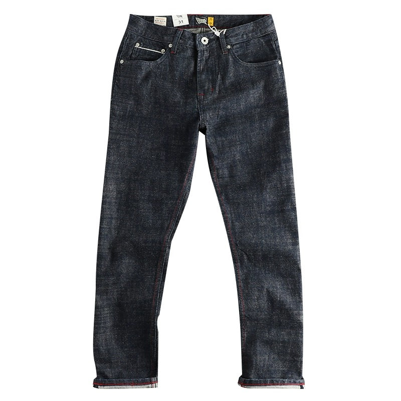 Heavy 14oz Bamboo High Cotton American Retro Jeans Men - Lootquake