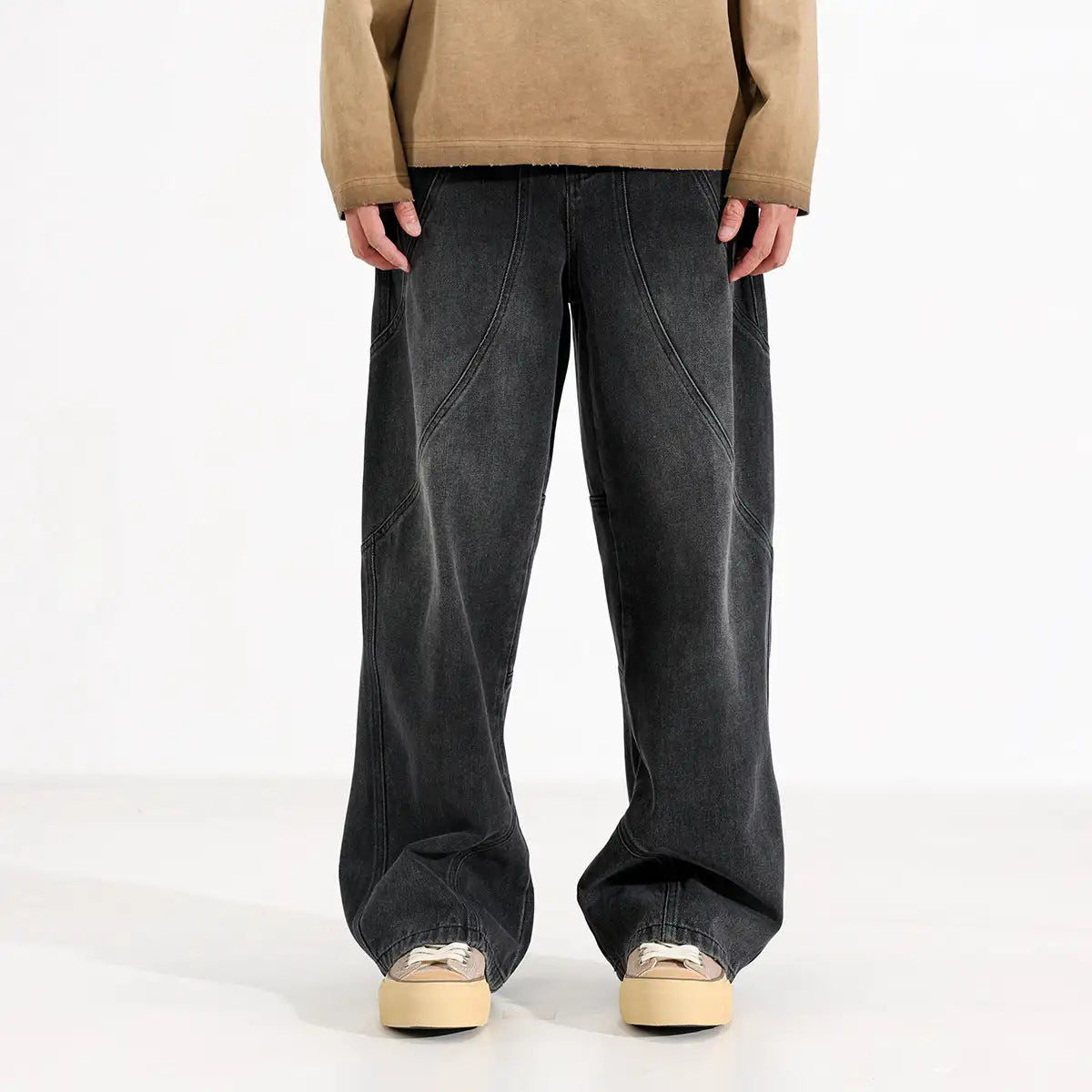 Trendy Washed Old Straight-leg Wide-leg Pants - Lootquake