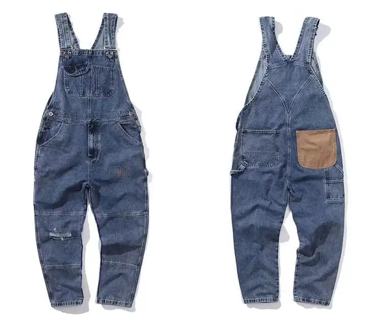 Fashion Men's Straight Cargo Suspender Jumpsuit - Lootquake