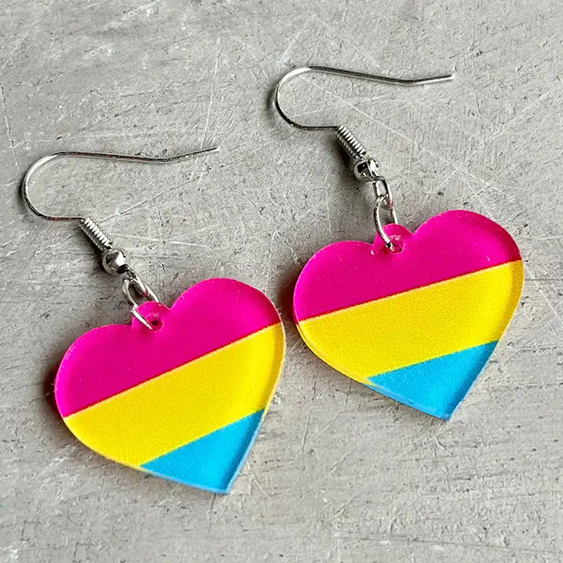 Rainbow Geometric Simple Multi-color Love Heart - Lootquake