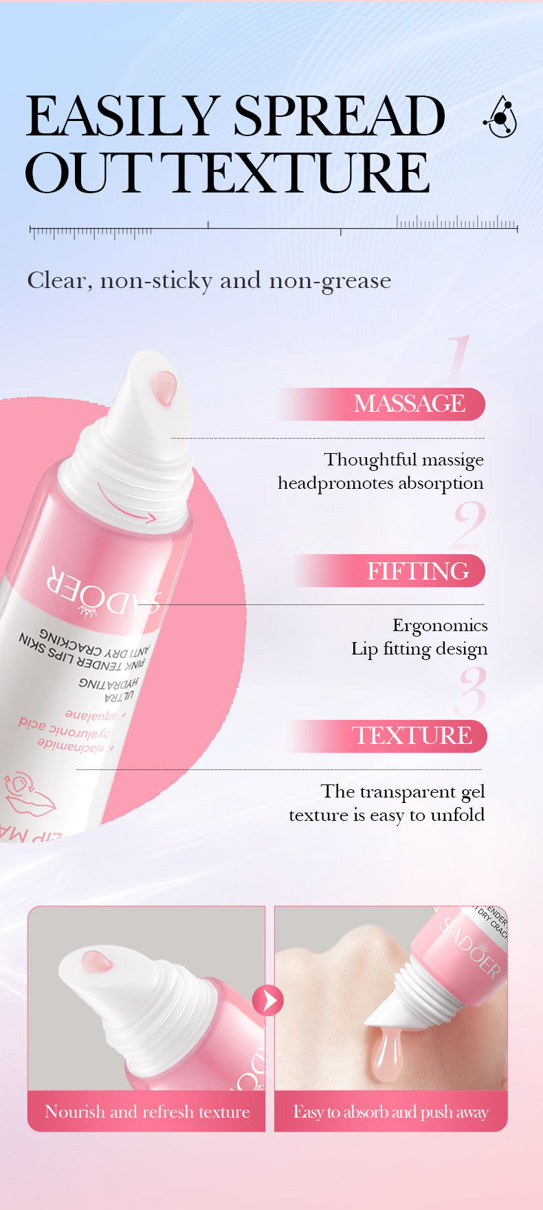 Bálsamo labial para eliminar las ojeras, aclarador de melanina, mascarilla, brillo, exfoliante, tratamiento labial rosa, reduce las líneas de expresión, mejora la sequedad y humecta.