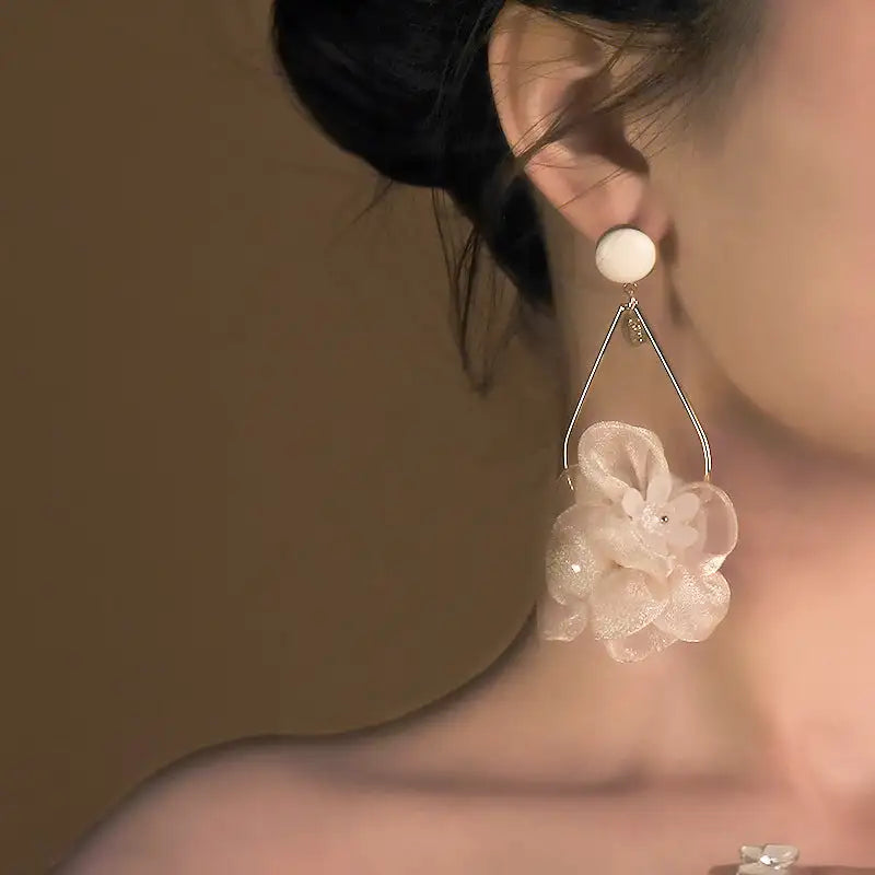 Fashion Flower Fabric Art Earrings Fairy - Lootquake