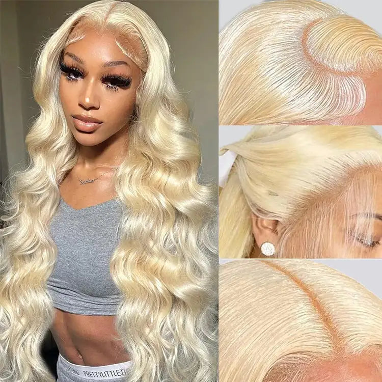 Former LACE Head Cap LACE FRONTAL WIG13x4 Straight 613 BLONDE Straight Hair - Lootquake
