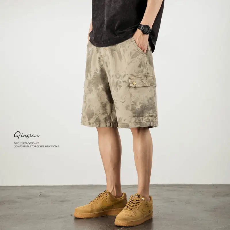 Men's Loose Desert Camouflage Denim Shorts - Lootquake