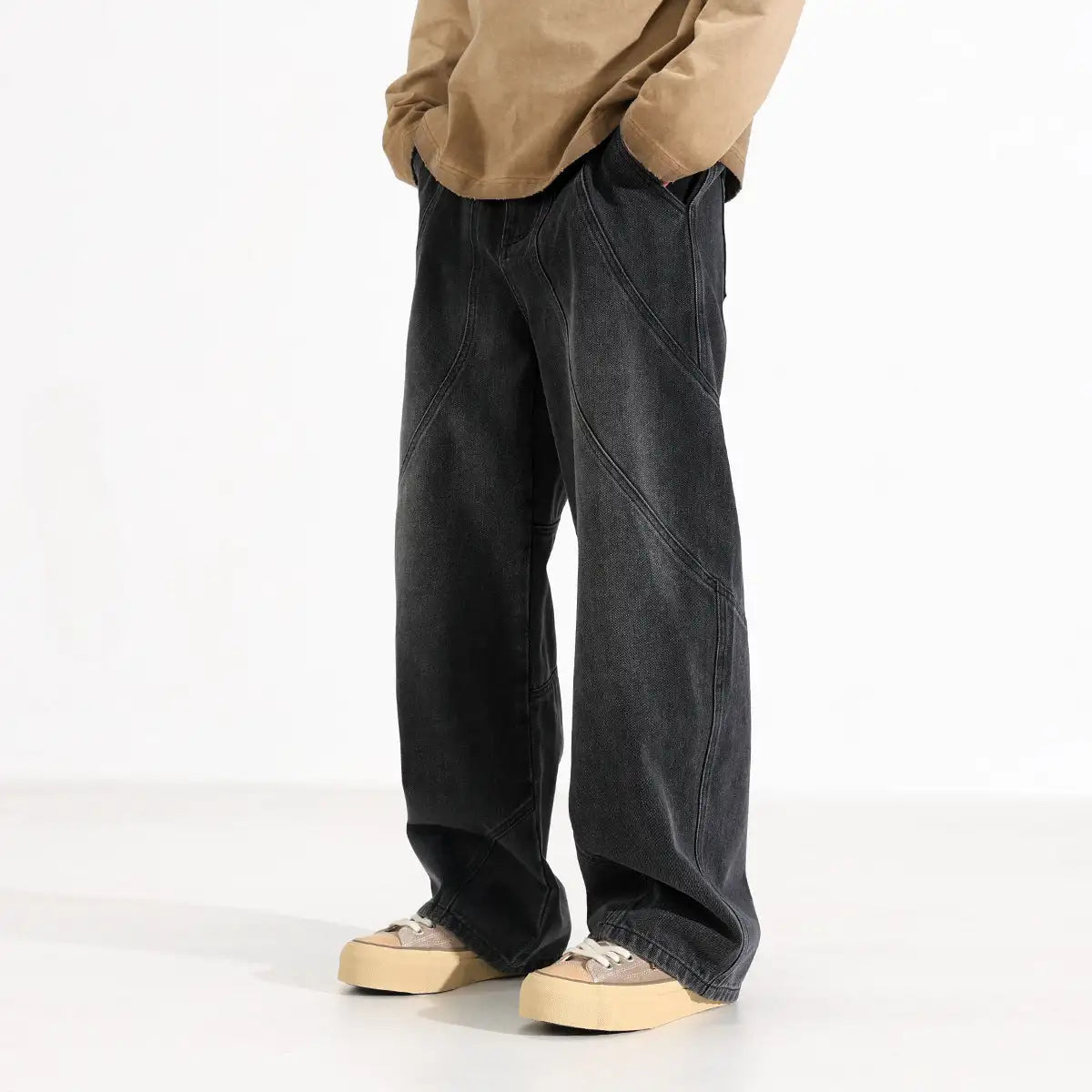 Trendy Washed Old Straight-leg Wide-leg Pants - Lootquake