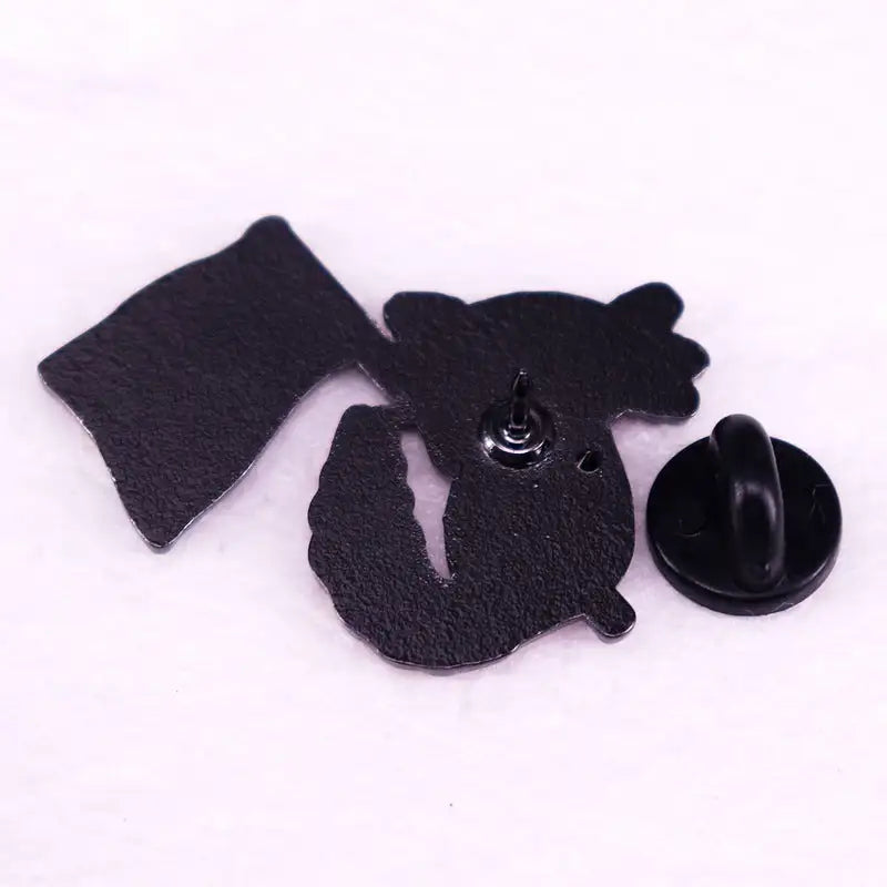 Cute Hexagonal Dinosaur Color Flag Brooch Badge - Lootquake