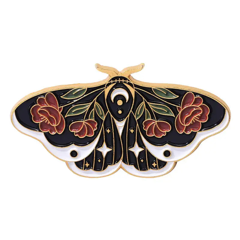 Cartoon Cute Moth Butterfly Insect Golden M Badge Biology Subject Student Bag Ornament Brooch Accessories - Lootquake