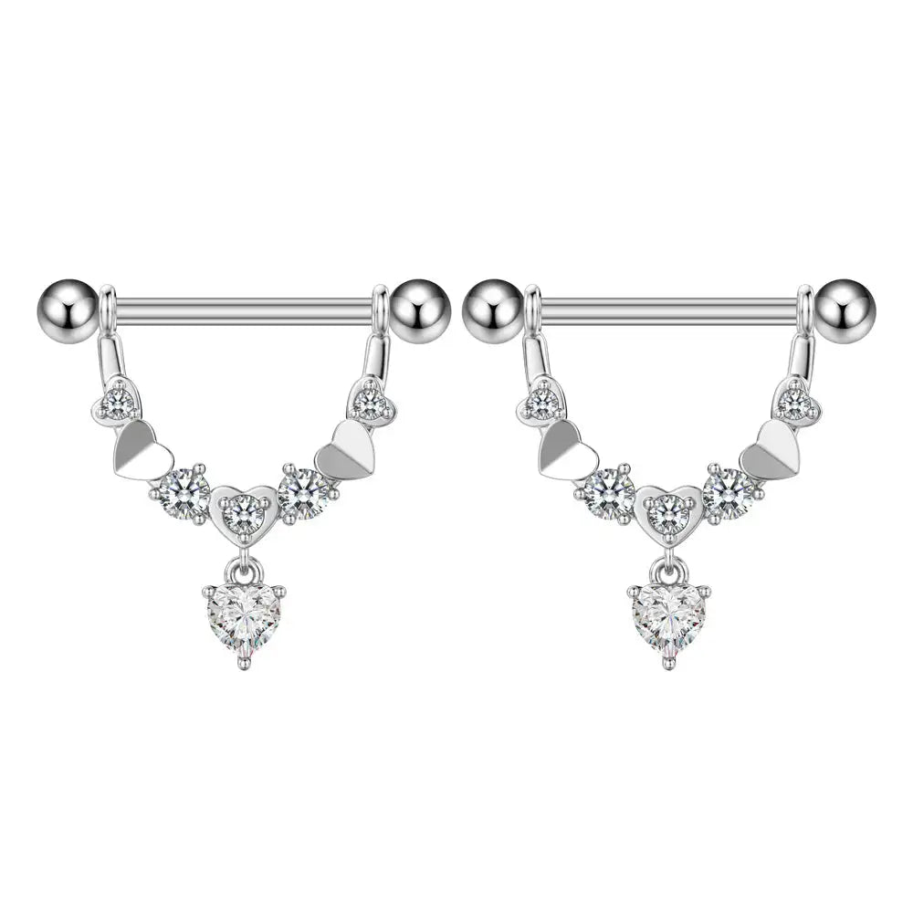 Fashion Zircon Adhesive Nail Piercing Jewelry - Lootquake