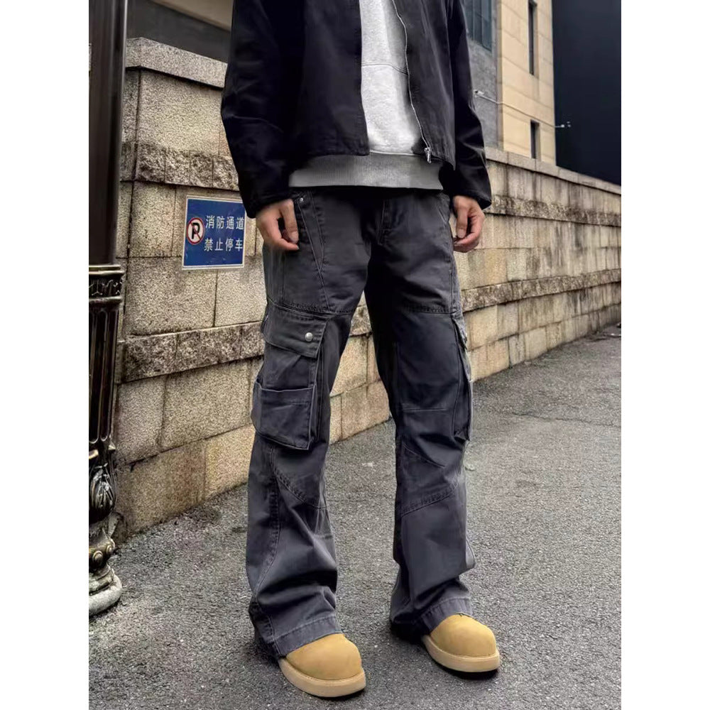Retro Street Large Workwear With Pocket Casual Pants - Lootquake