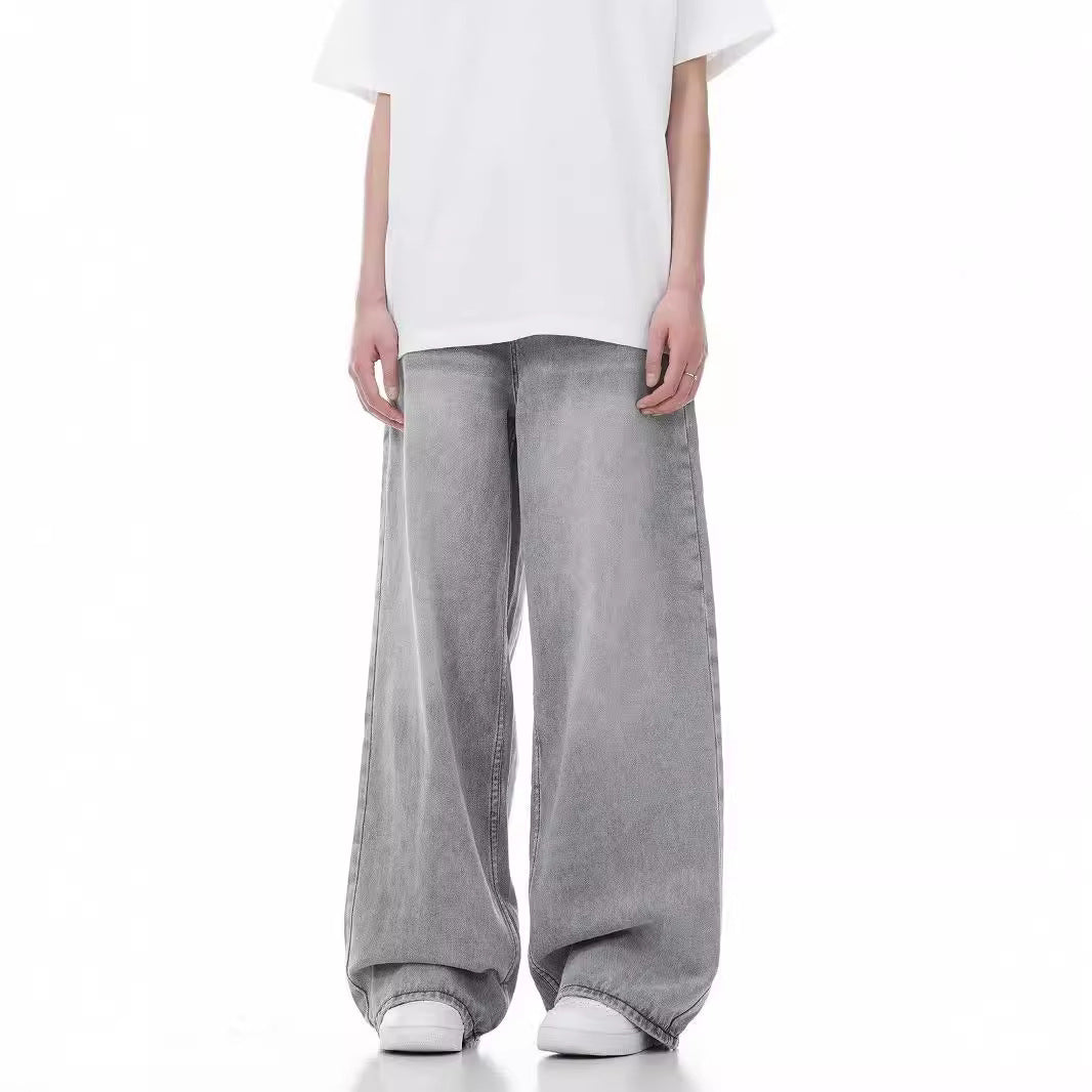 Loose Casual Wide Leg Straight Worn Jeans - Lootquake