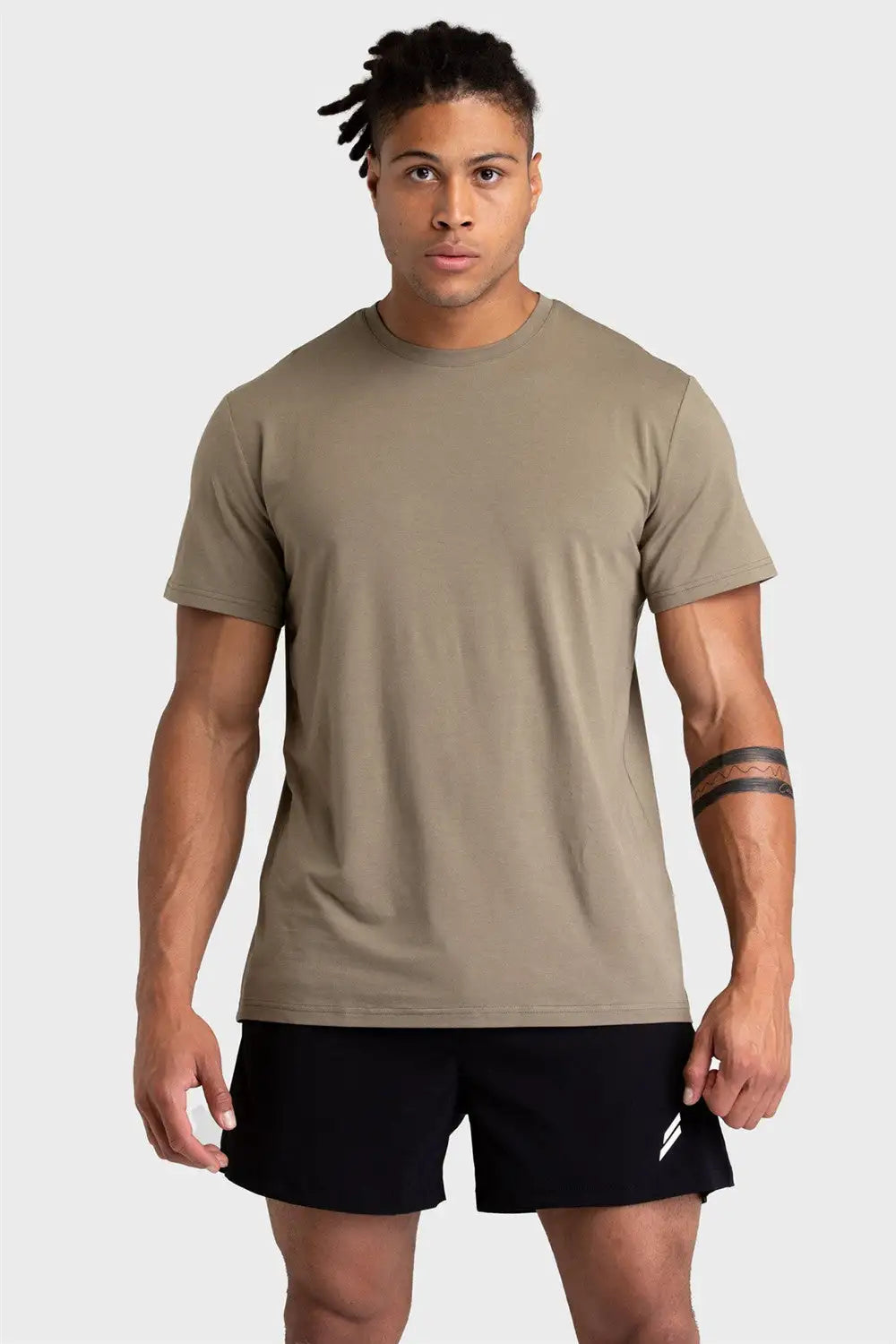 Muscle Workout Short Sleeve Men's Summer Casual Slim Fit Crew Neck Cotton T-shirt - Lootquake