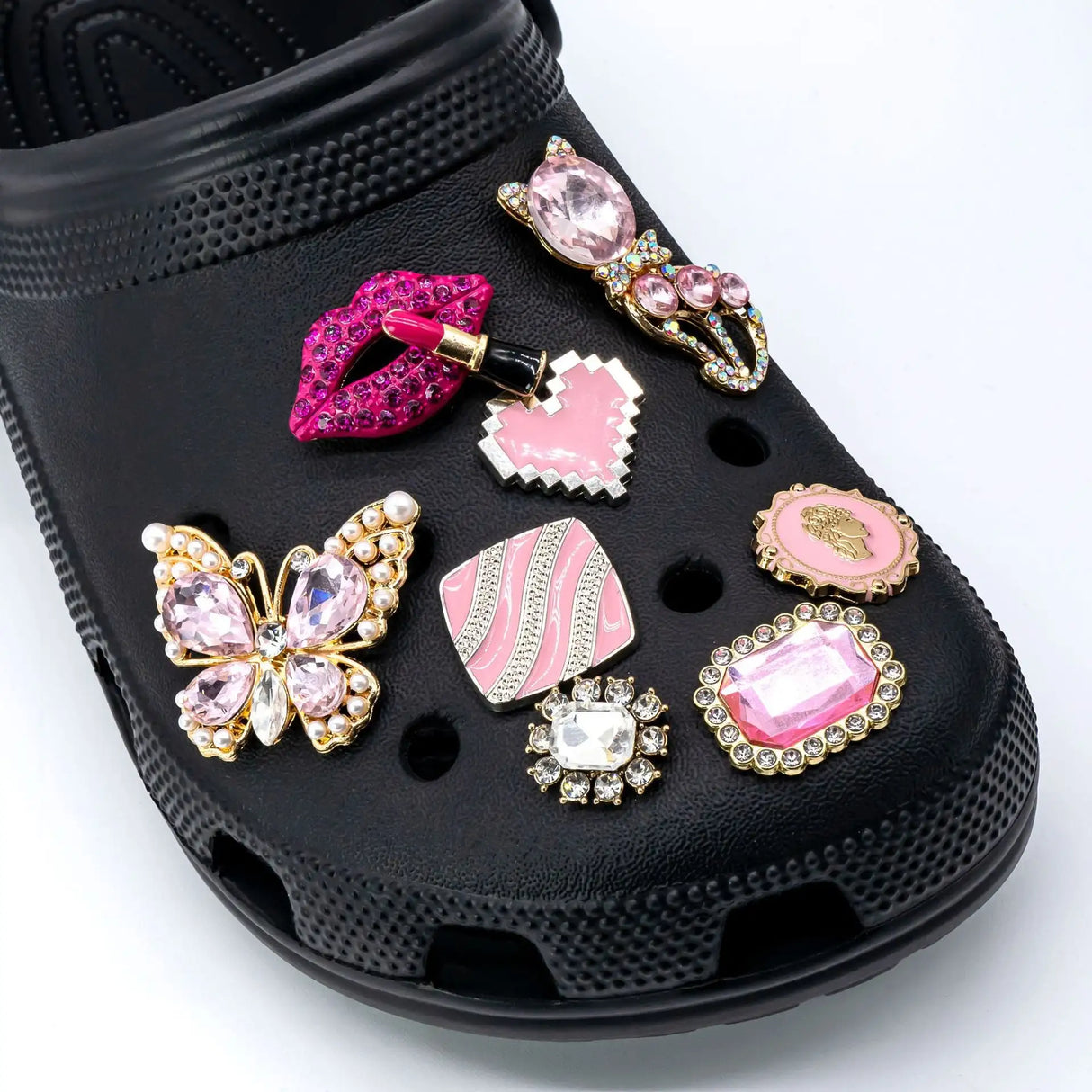 Metal Hole Shoes Flower Shoe Buckle Alloy Pearl - Lootquake