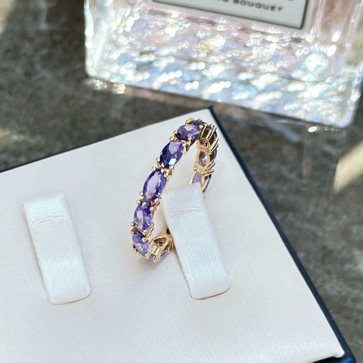 Amethyst Zircon Earrings Necklace Ring Suit - Lootquake