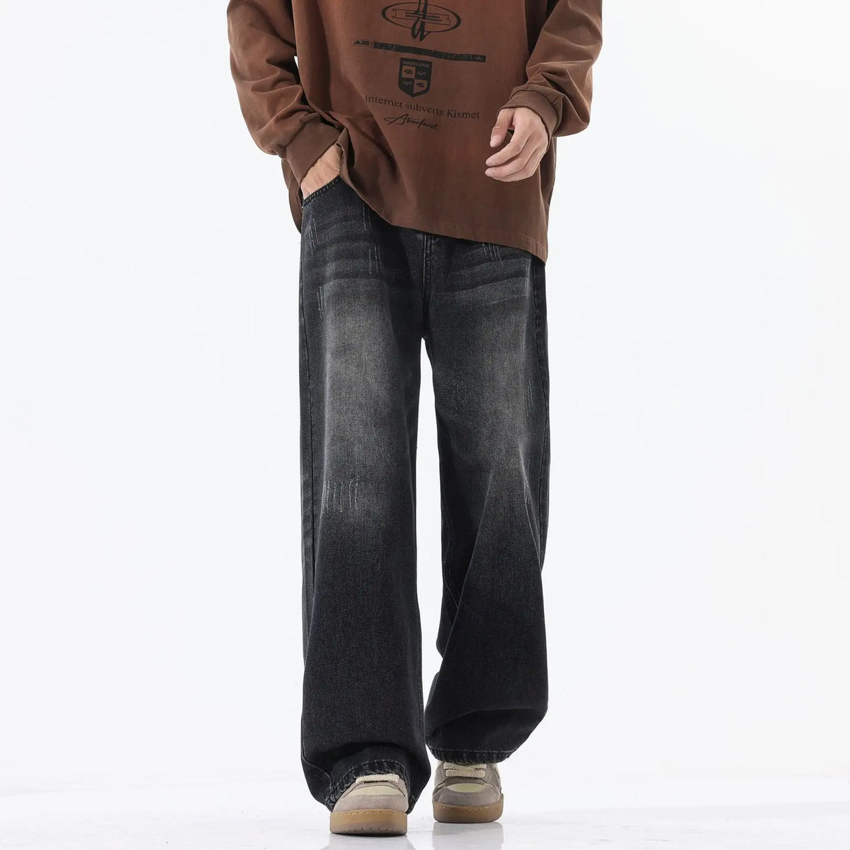 American Retro Straight Jeans Men's All-match Casual - Lootquake