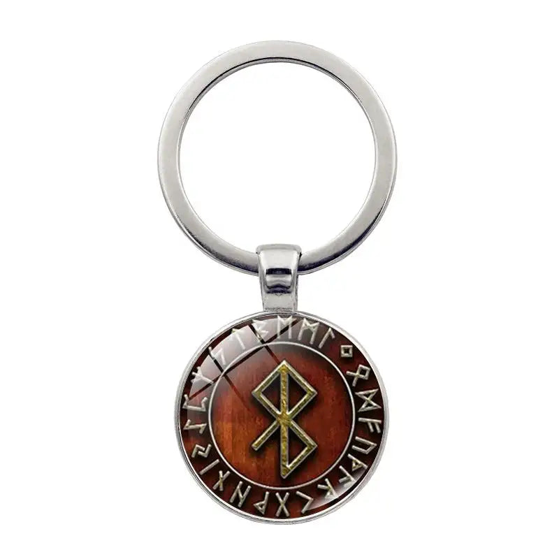 Nordic Viking Compass Pattern Keychain Pendant - Lootquake