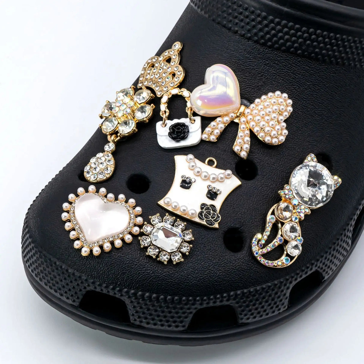 Metal Hole Shoes Flower Shoe Buckle Alloy Pearl - Lootquake