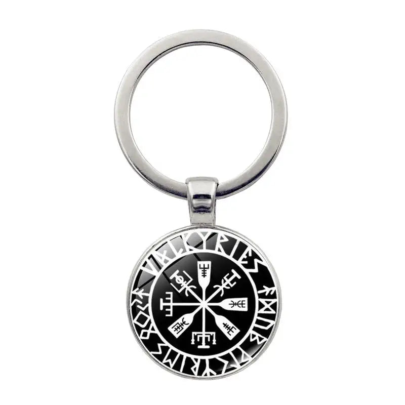 Nordic Viking Compass Pattern Keychain Pendant - Lootquake