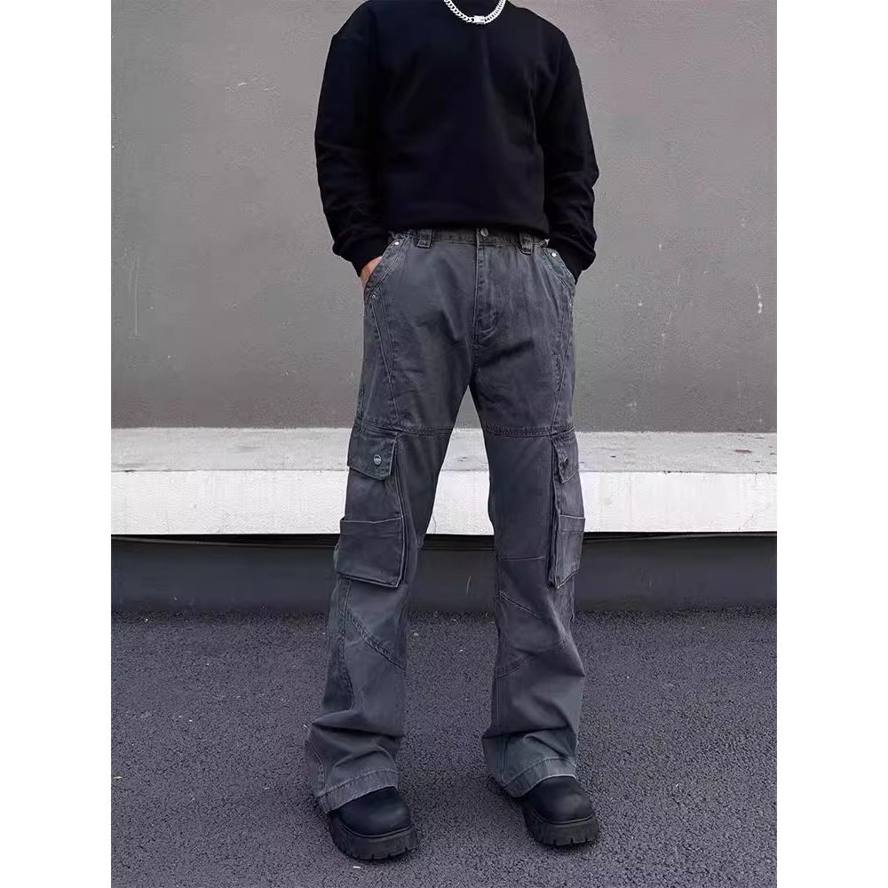 Retro Street Large Workwear With Pocket Casual Pants - Lootquake