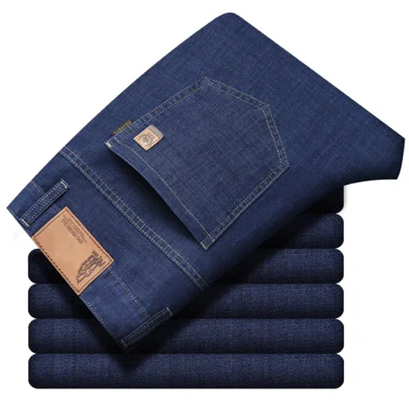 Summer Ultra-thin Tencel Men's Loose Straight Light Blue Thin And Comfortable Jeans - Lootquake