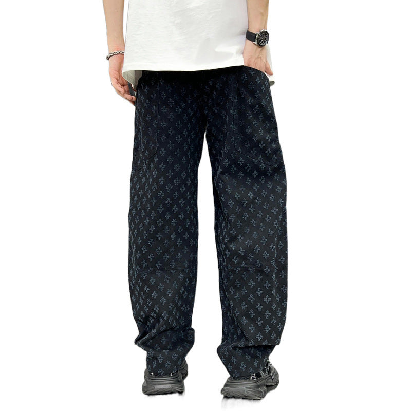 Loose Straight Washed Denim Large Pocket Pants Trendy - Lootquake